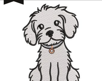 Pet Dog Embroidery Design, Machine Embroidery File, 9 Sizes, Instant Download