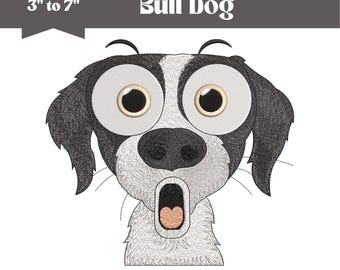 Junge Stickdatei, Bully Hund Stickmaschine, 9 Größen, Instant Download