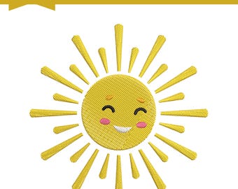 Mini Sun Embroidery Design, Machine Embroidery File, 6 Sizes, Instant Download