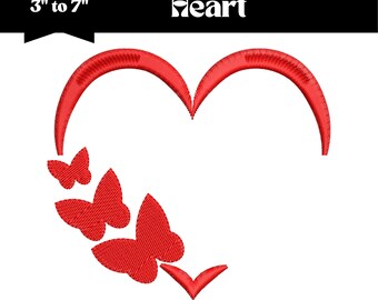 Herz Stickdatei, Maschinenstickerei, 9 Größen, Instant Download