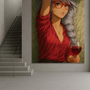Elegant Wine Glass Canvas Print: Cinematic Wall Art (Digital Download Bonus File Available!)