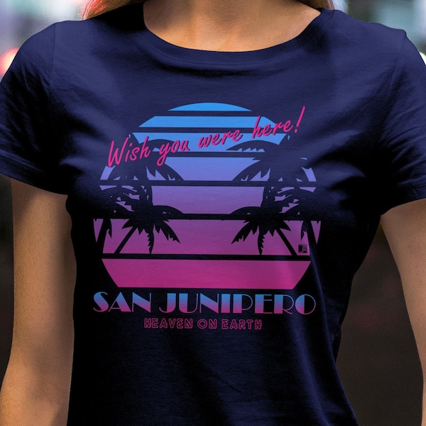 San Junipero "Heaven On Earth" Sunset Palm Trees Black Mirror T-Shirt  - Mens / Unisex / Ladies Fit