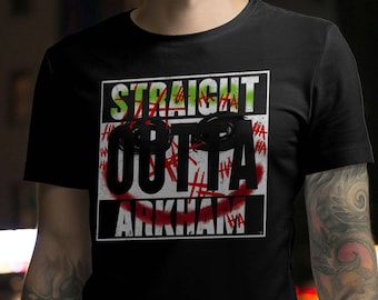 Camiseta con grafiti del Joker de Straight Outta Arkham Asylum: talla para hombre, unisex y mujer