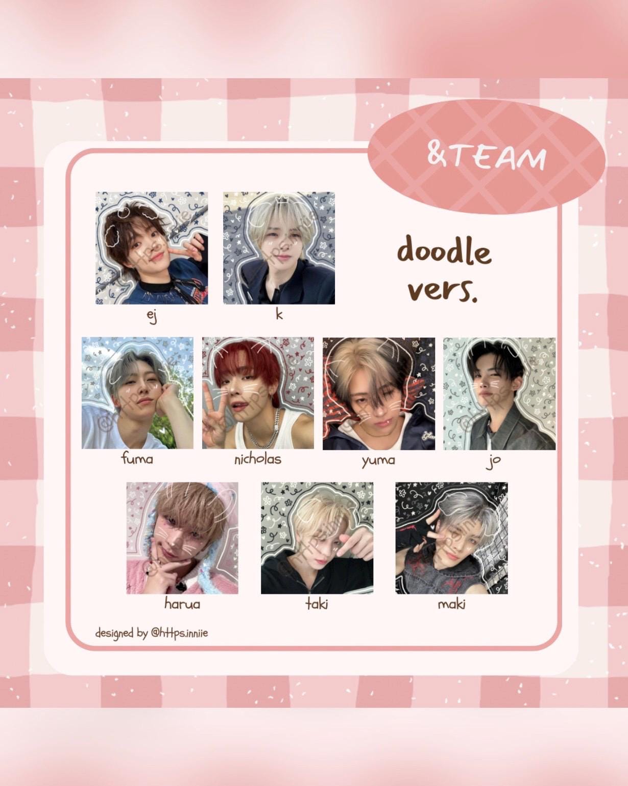 ANDTEAM | &TEAM Love Mail Stickers - OT9, EJ, K, Fuma, Nicholas