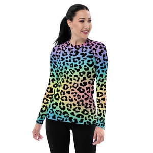 Rainbow Leopard Combat Rash Guard (Women)