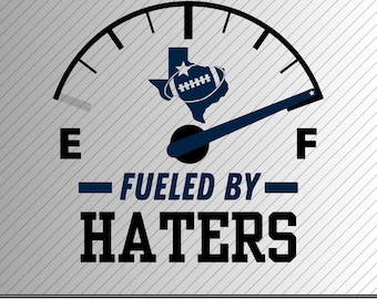 Fueled by Haters svg, Cowboy Football svg, Gasmätare, Matchdag png, Motiverande fotbollströja design klippfil för Cricut Laser,