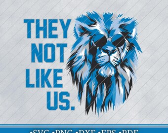 De gillar inte oss lejondesign - Detroit Football svg png dxf eps pdf digital nedladdning för Cricut och sublimering