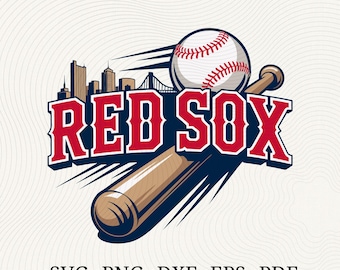 Red Sox baseboll svg png dxf eps pdf | Vintage basebolllagsdesign | Sport fankonst | Digital nedladdning för Cricut och Silhouette