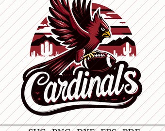 Cardinals Football SVG Digital Download - Bird Logo, Arizona Fan Art, Cutting File for Cricut