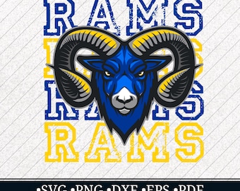 Rams Football svg, matchdagströjdesign, vektorfiler, fotbollslogotyp pnf dxf eps pdf