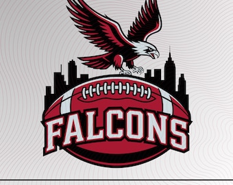 Falcons fotboll svg matchdag digital design | Sportlag Clipart för Cricut och Silhouette-projekt png dxf eps pdf-filer