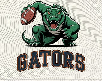 Gators Football Svg, Sports Mascot Clipart, Aggressive Gator Design For Cricut, Digital Download Files
