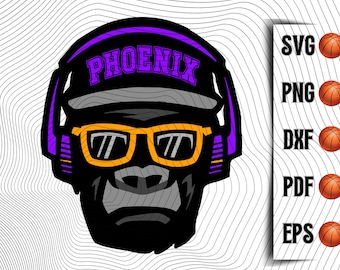 Suns basket SVG, Suns Gorilla Phx svg/png/dxf/pdf/eps, Clipart, Utskrivbar, Vektorfiler, Cricut, Laserskärning, Walley Suns-lag