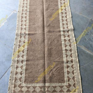 Stair-Runner Handwoven Wool Jute Kilim Runner Indian Handmade Kilim Dhurrie Rug Eco Friendly Traditional Geometric Custom Large Area Rug 2x8