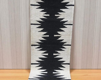 Black Star Jute Runner Rug: Boho Hemp Stair Rug, Handmade Jute Runner Rug Bohemian Modern Kitchen Hallway Jute Runner Custom Jute Area Rug