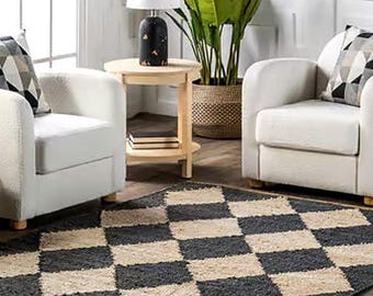 Handgewebter Teppich Diamant Teppich: Teppich Läufer Schwarz Beige Handgewebter Kelim Teppich Läufer Jute Teppich Läufer Teppich Läufer
