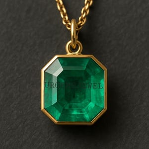 Emerald Gemstone Pendent 925 Silver Pendent. image 1