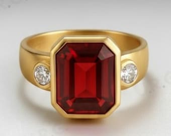 Ruby Gemstone Ring 925 Silver Ring.