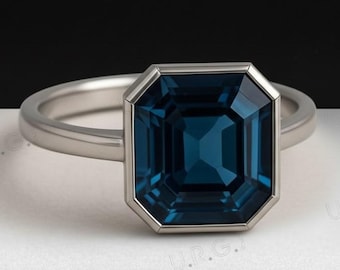 London Blue Topaz Ring 925 Silver Ring.