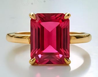 Red Ruby Gemstone Ring, Handmade 925 Sterling Silver, July Birthstone