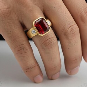 Ruby Gemstone Ring 925 Silver Ring. image 2