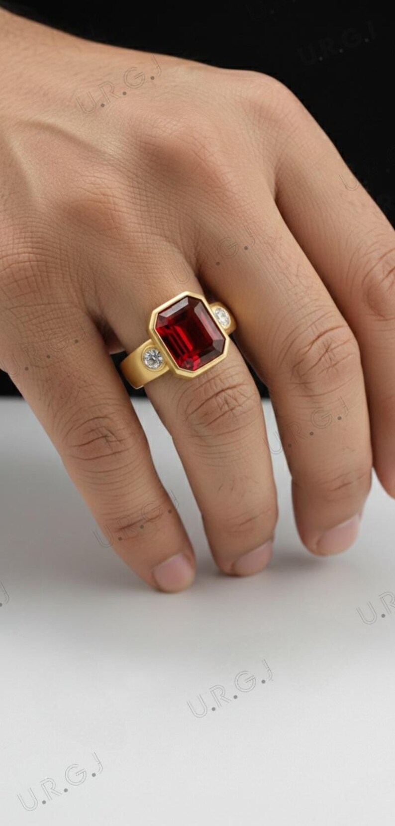 Ruby Gemstone Ring 925 Silver Ring. image 2