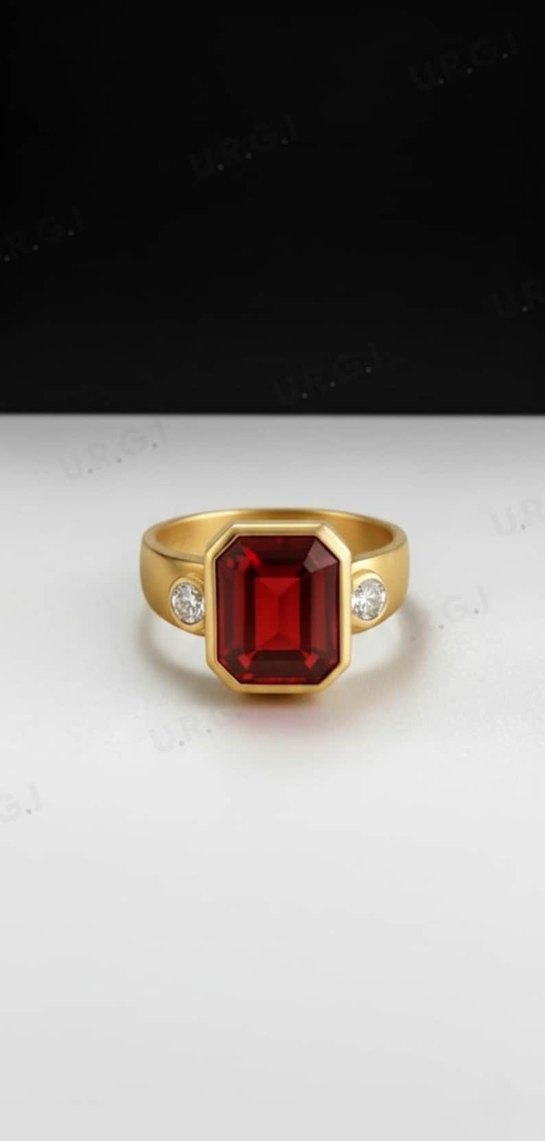 Ruby Gemstone Ring 925 Silver Ring. image 1