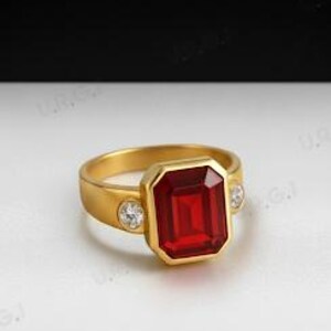 Ruby Gemstone Ring 925 Silver Ring. image 3