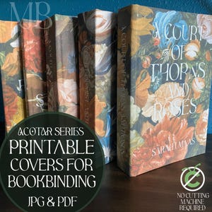 Afdrukbare ACOTAR-omslagen uit de volledige serie voor boekbinden: digitale pdf en jpg