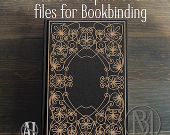 Book cover and spine SVG - Gothic customizable bookbinding digital file for HTV