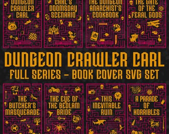 Dungeon Crawler Carl Full Series Book Cover SVG designs  - bookbinding digital files for HTV