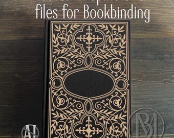 Book cover and spine SVG - Vintage Gothic - customizable bookbinding digital cut file for HTV
