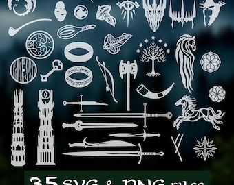35 item fantasy book SVG and PNG Bundle - digital cut files