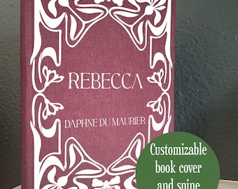Book cover and spine SVG - Art Nouveau orchids - customizable bookbinding digital file for HTV