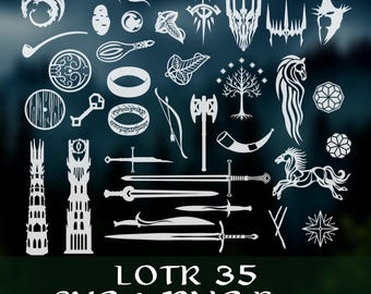 Paquete de 35 artículos de libros de fantasía en formato SVG y PNG - archivos de corte digital