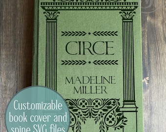 Book cover and spine SVG - Columns - customizable bookbinding digital file for HTV