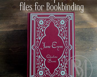 Book cover and spine SVG - Vintage customizable bookbinding digital file for HTV