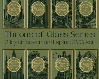 Throne of Glass Full Series Book Cover SVG designs  - bookbinding digital file for HTV