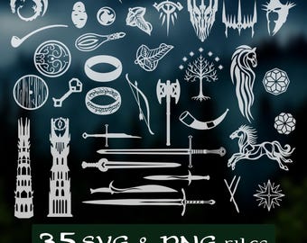 35 item fantasy book SVG and PNG Bundle - digital cut files