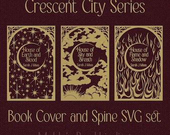 Crescent City Series book cover SVG set  - bookbinding digital files for HTV
