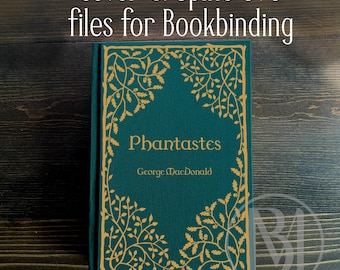 Book cover and spine SVG - vintage branches- customizable bookbinding digital cut file for HTV