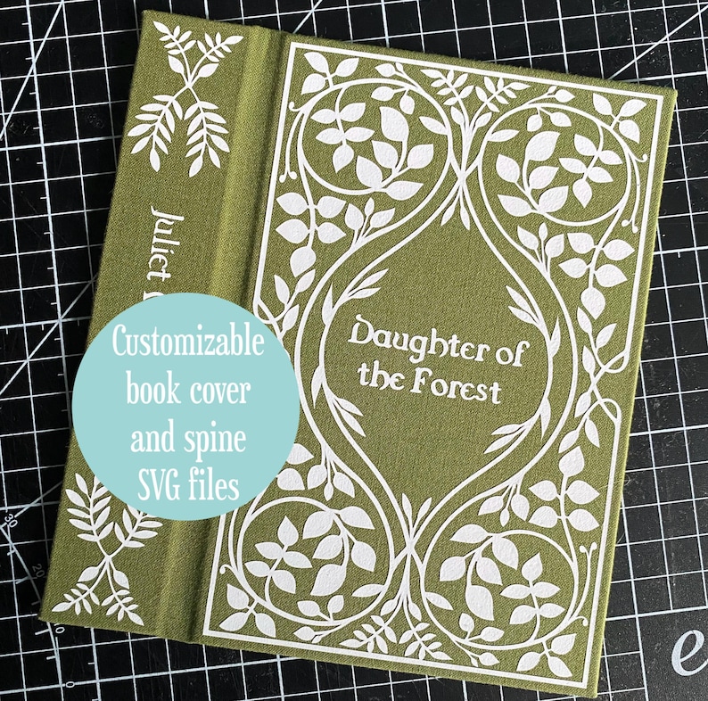 Htv Journal Covers Book Cover and Spine SVG - Vintage Leaves - Customizable Bookbinding ...