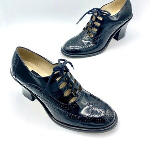 Ladies black brogues size 6 hot sale