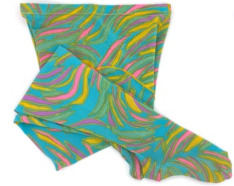 Vintage 1960s Rare Psychedelic Pucci-Inspired Opaque Lycra Tights, Small to Medium, VFG