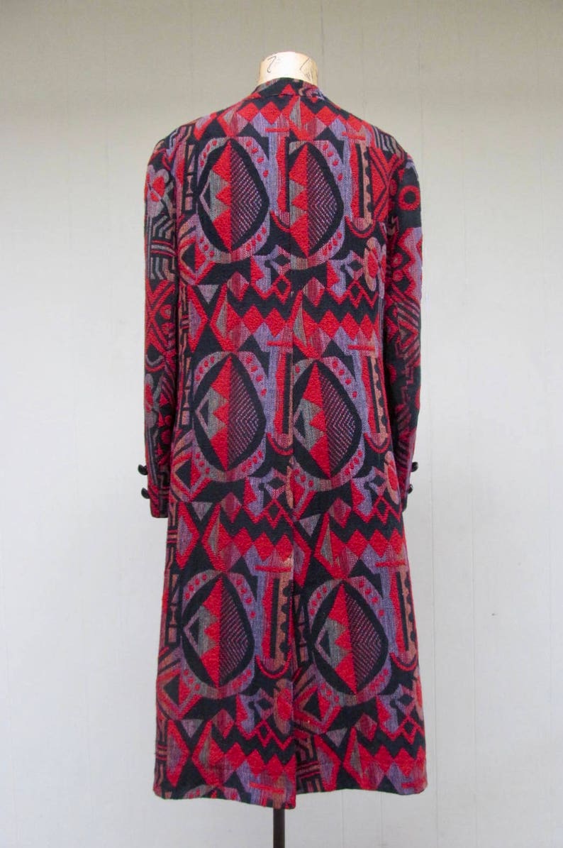 Vintage 1960s Tapestry Coat 60s Biba-style Outerwear Red - Etsy