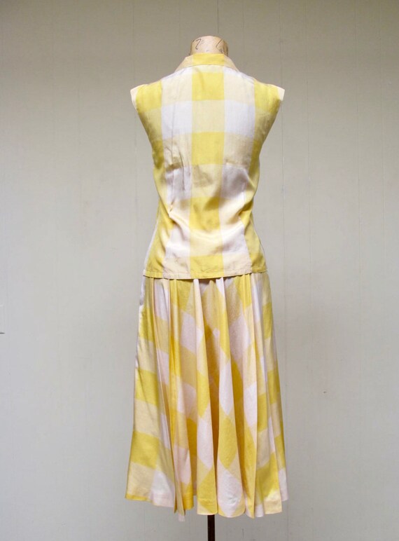 Vintage 1950s Silk Circle Skirt and Blouse Set, 5… - image 5