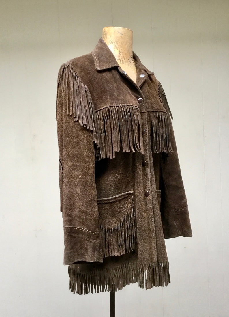 Vintage 1950s Brown Suede Fringe Western Jacket 50s 60s - Etsy