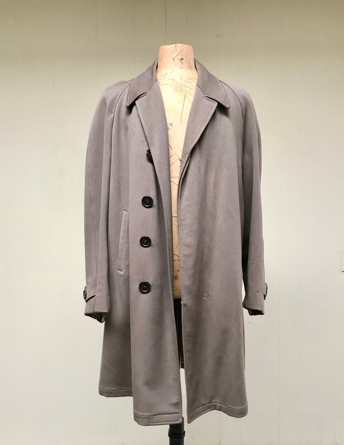 Vintage 1940s 1950s Taupe Gabardine Coat 40s 50s Classic Wool - Etsy