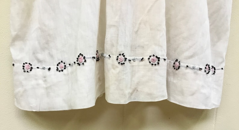 Antique 1910s Edwardian Hand-Embroidered White Batiste Girl's Dress, WW1 Era Cotton Summer Chemise, Teens Era Slip or Underdress, VFG image 6