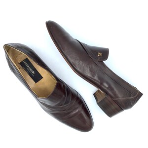 Vintage Pierre Cardin Brown Leather Men\'s Sz 9 Almond Toe SHOES Vintage pierre cardin shoes - Gem main image 3